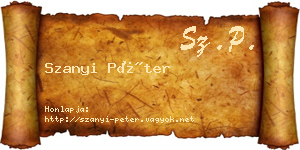 Szanyi Péter névjegykártya